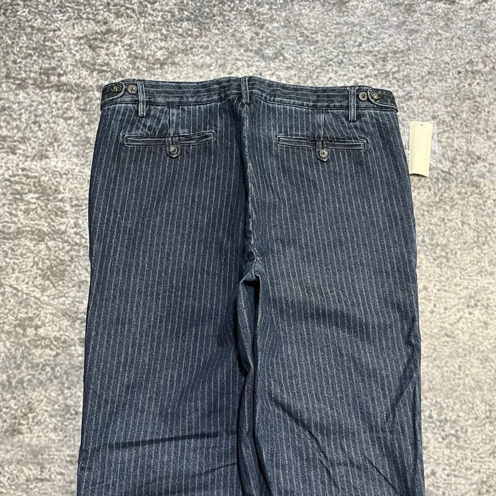 NWT Polo Ralph Lauren Pants Striped‎ Denim Mens 36x34 Blue Made In Italy